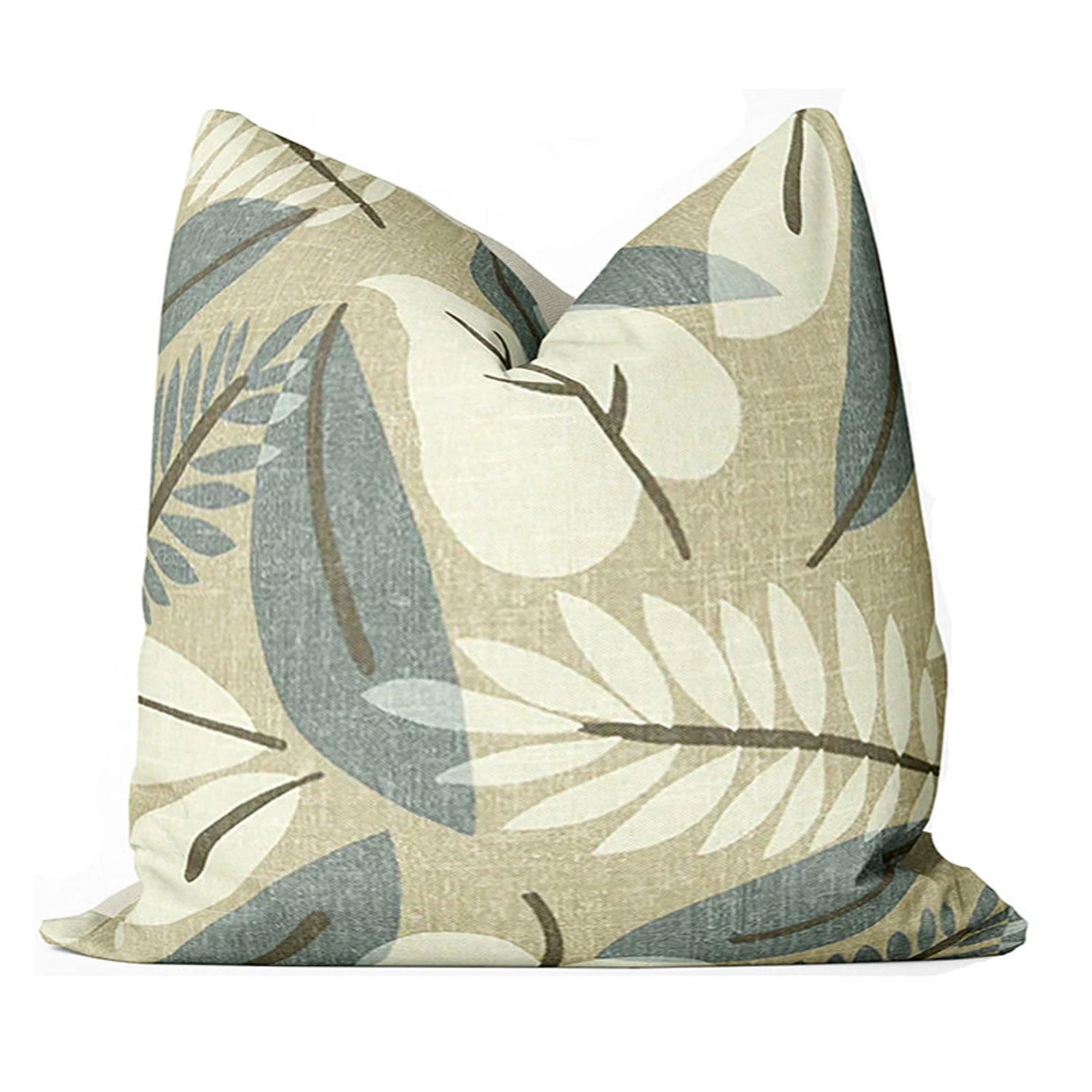 FRESH LEAF INDIGO - Indoor Pillow Cover-Our Pillow Studio