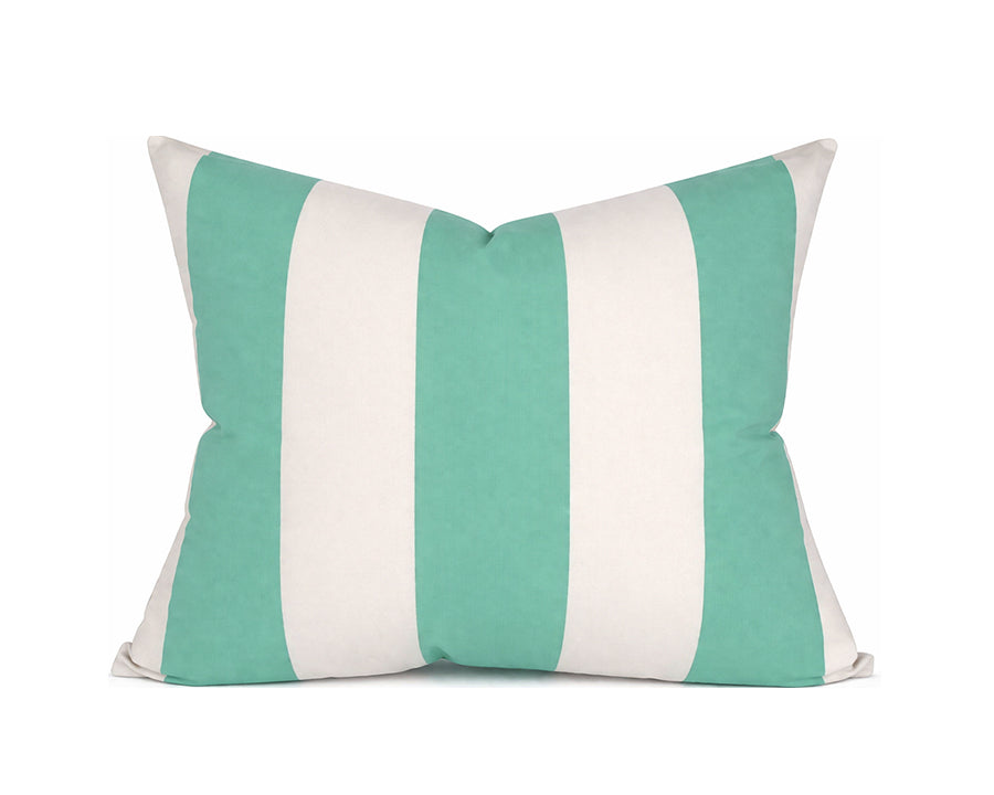 CABANA MINTY - Outdoor Pillow Cover-Our Pillow Studio