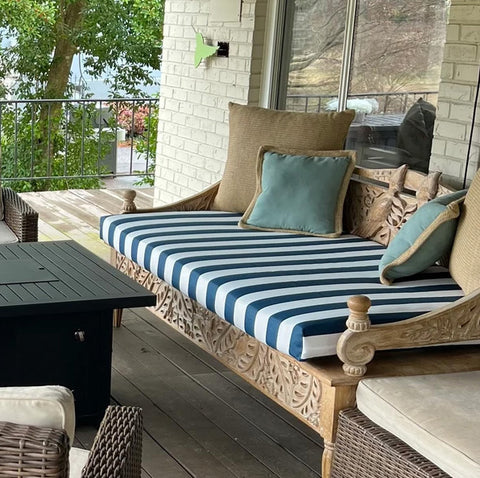 CABANA NAVY BLUE <br>Outdoor Pillow Cover