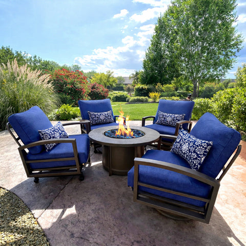 HERRINGBONE BLUE <br>Outdoor Pillow Cover