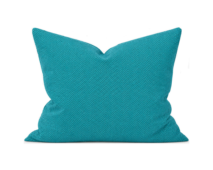 HERRINGBONE TEAL - Outdoor Pillow Covers