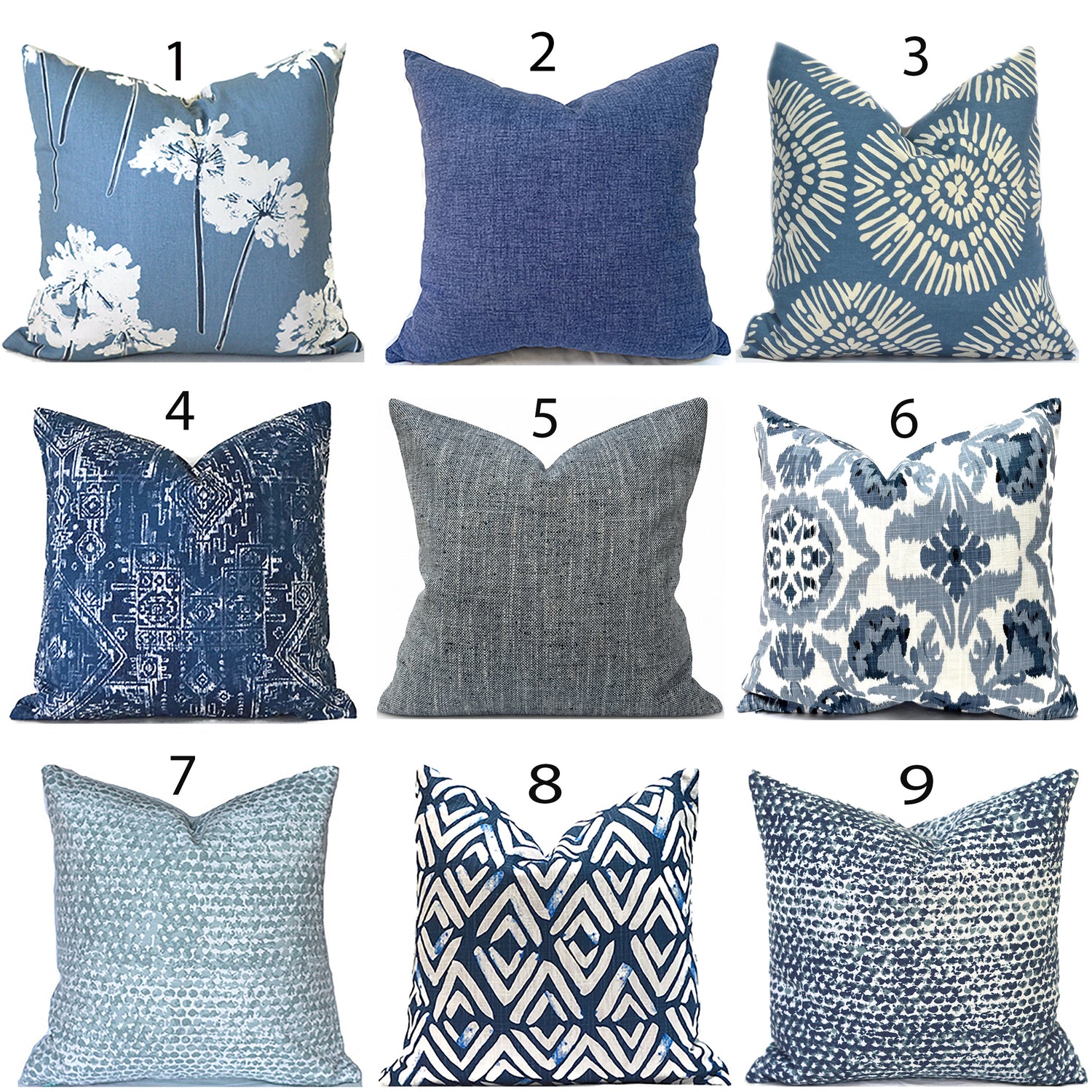 SPA BLUE & INDIGO Indoor Pillow Covers