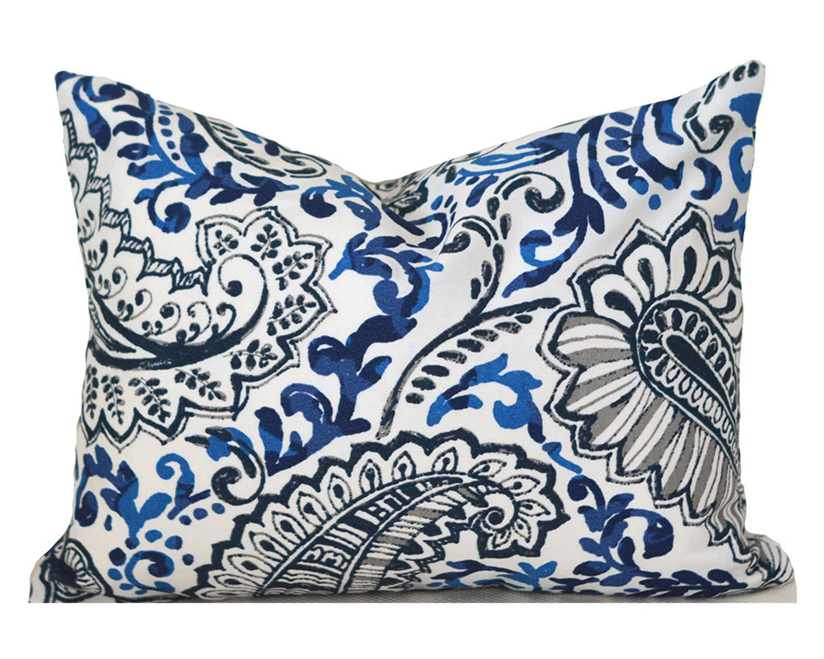 SHANNON COBALT - Outdoor Pillow Cover-Our Pillow Studio