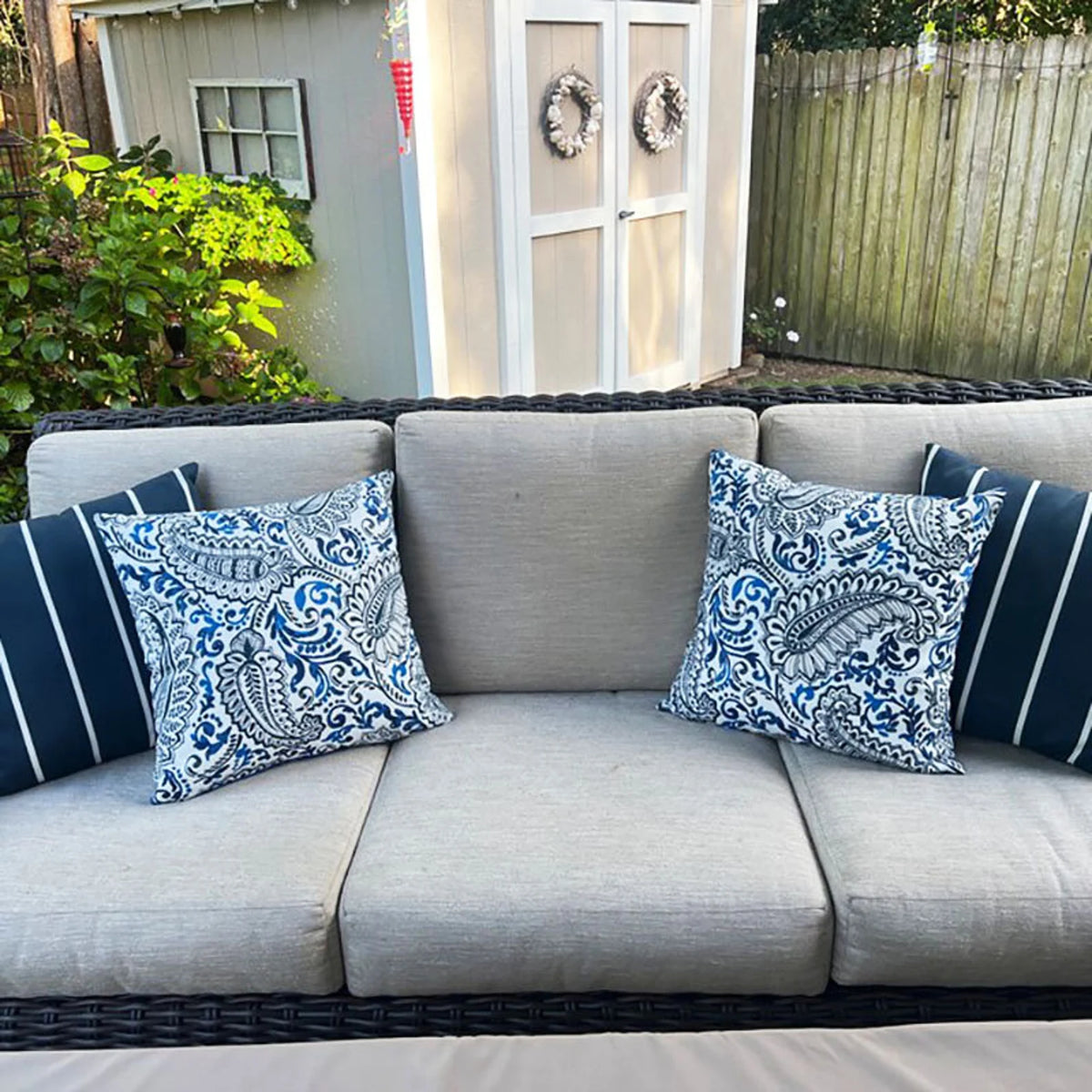 SHANNON COBALT - Outdoor Pillow Cover-Our Pillow Studio