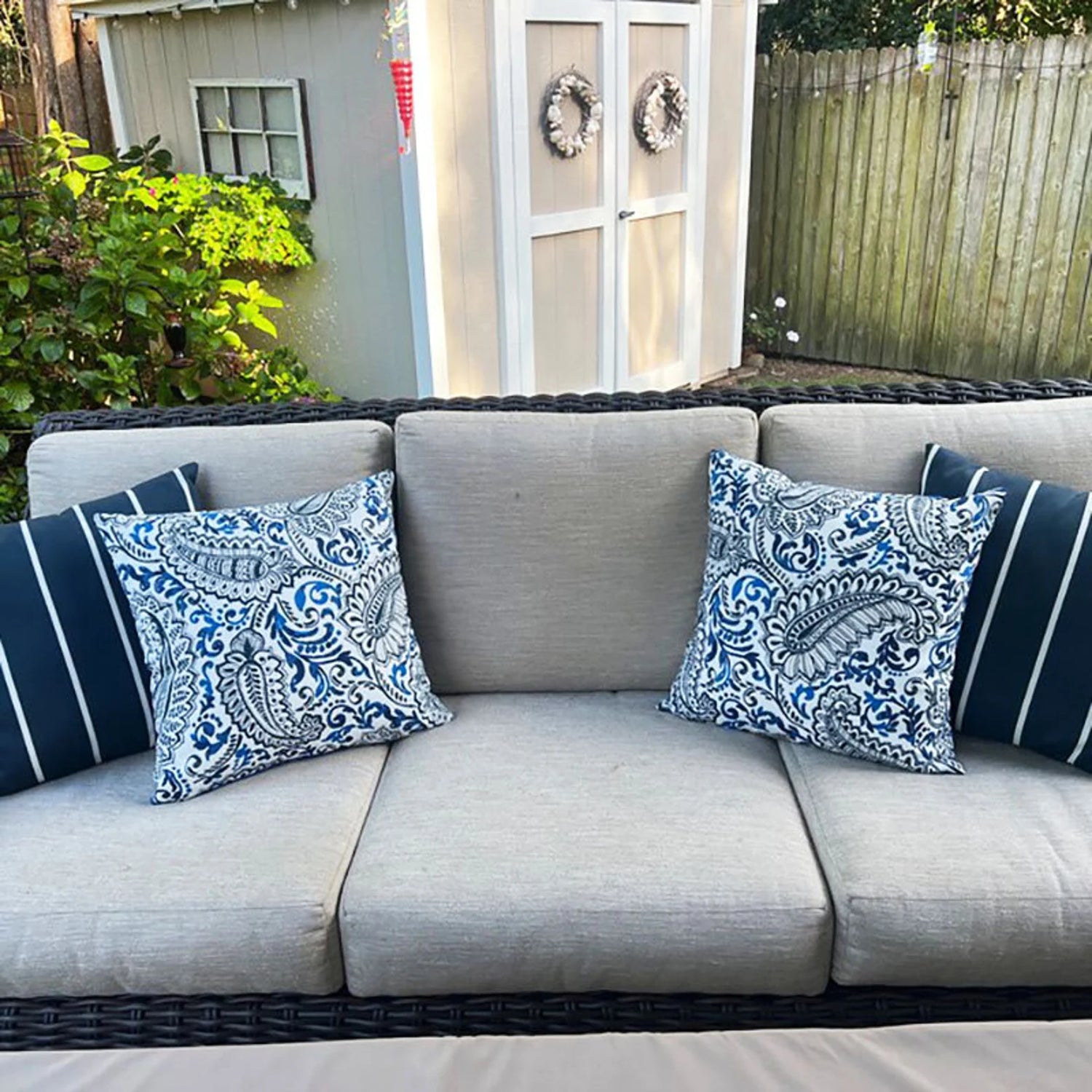 SHANNON COBALT - Outdoor Pillow Cover-Our Pillow Studio