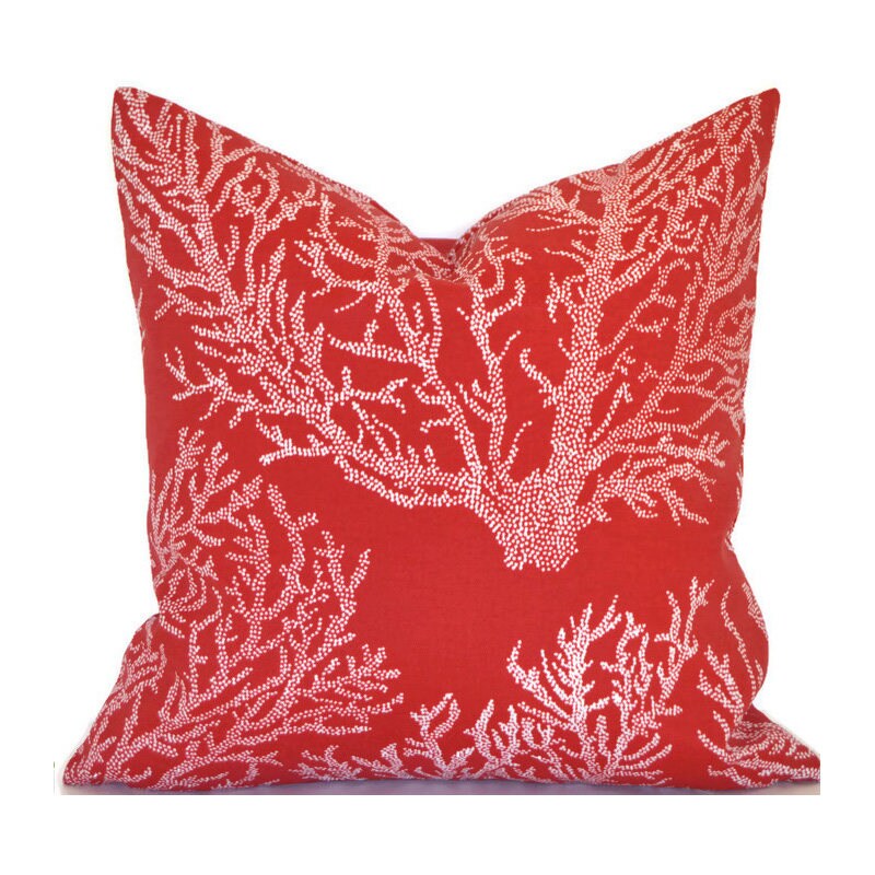 SEA CORAL RED - Outdoor Pillow Cover-Our Pillow Studio