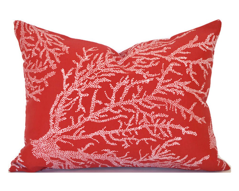 SEA CORAL RED - Outdoor Pillow Cover-Our Pillow Studio