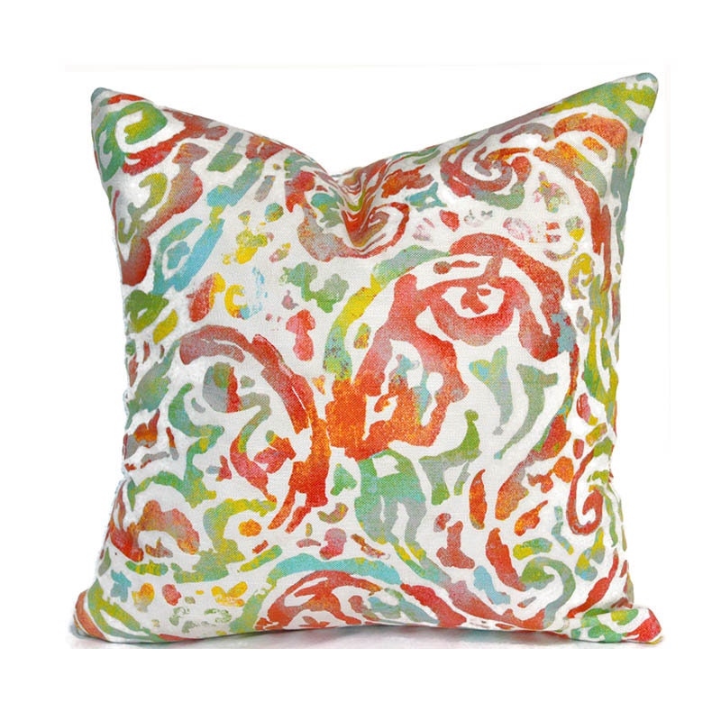 PAISLEY PETALS MANGO - Indoor Pillow Cover-Our Pillow Studio