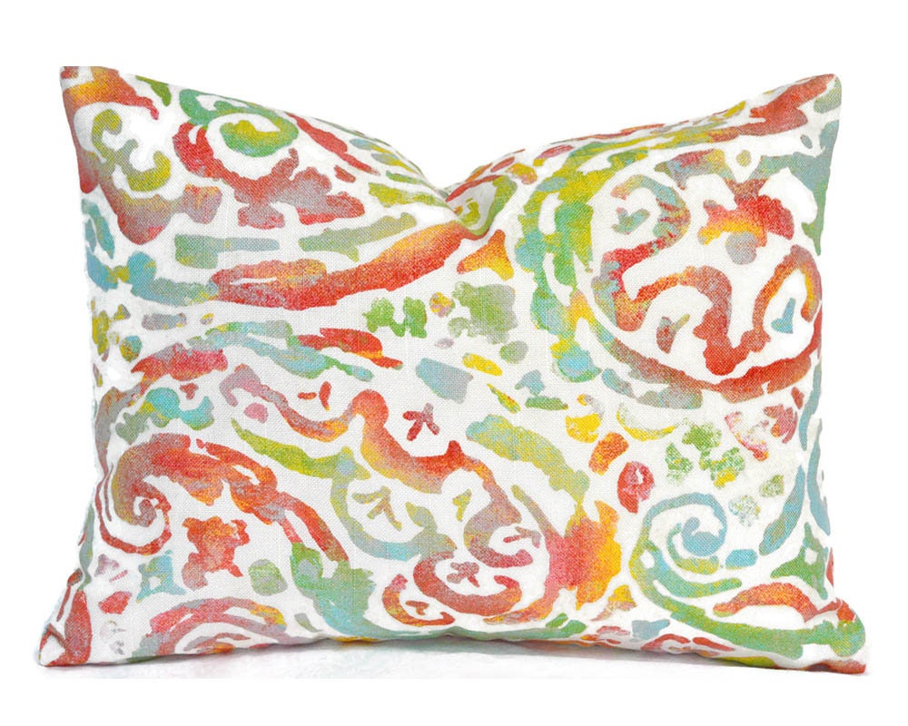 PAISLEY PETALS MANGO - Indoor Pillow Cover-Our Pillow Studio