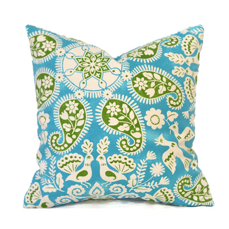 PERUVIAN CRAFT TURQUOISE - Outdoor Pillow Cover-Our Pillow Studio