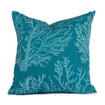SEA CORAL TURQUOISE - Outdoor Pillow Cover-Our Pillow Studio