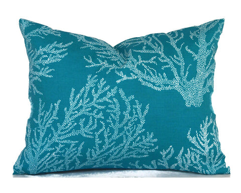 SEA CORAL TURQUOISE <br> Outdoor Pillow Cover