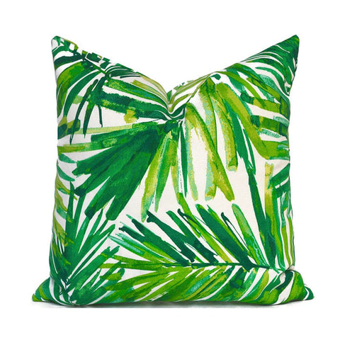 COASTAL PALM LEAF <br> Outdoor Pillow Cover