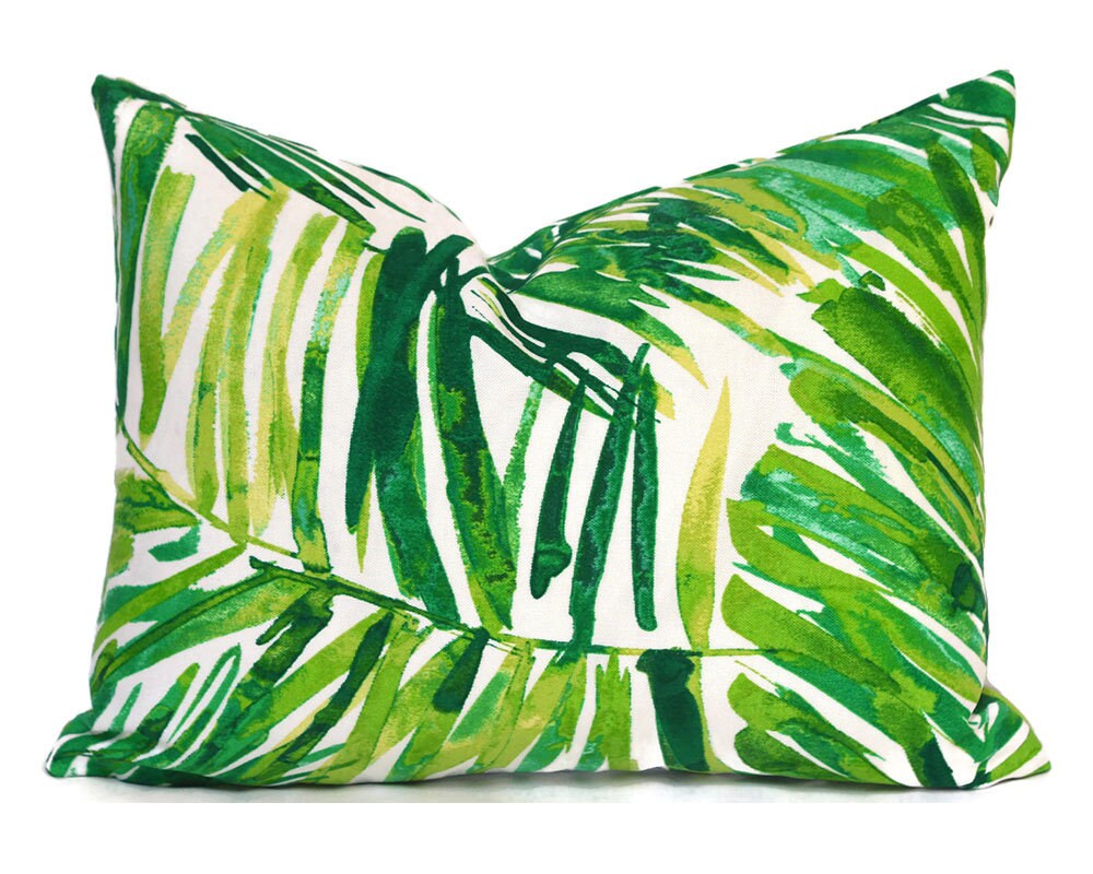 COASTAL PALM LEAF - Outdoor Pillow Cover-Our Pillow Studio
