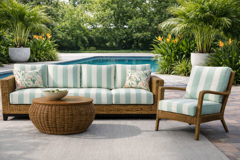 CABANA MINTY <br>Outdoor Pillow Cover