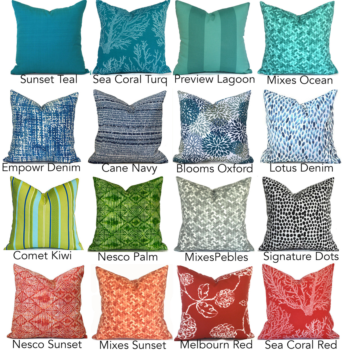 OUTDOOR CUSHION COVERS - Any Size, Any Fabric-Our Pillow Studio