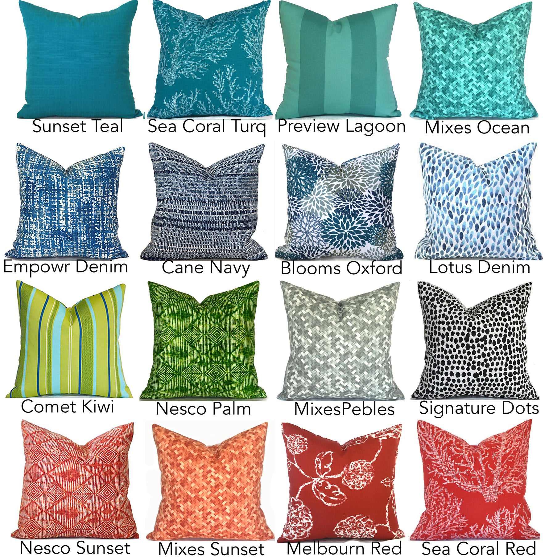 OUTDOOR CUSHION COVERS - Any Size, Any Fabric-Our Pillow Studio