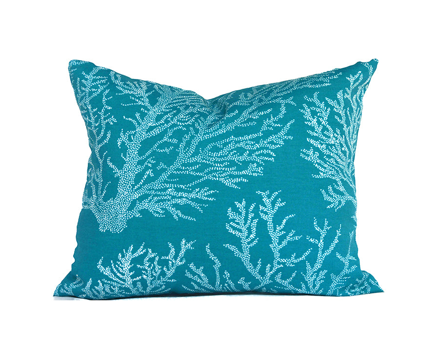SEA CORAL TURQUOISE Outdoor Pillow Cover