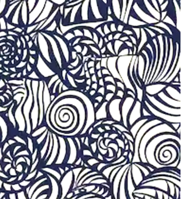 SEASHELLS NAVY - Outdoor Pillow Cover-Our Pillow Studio