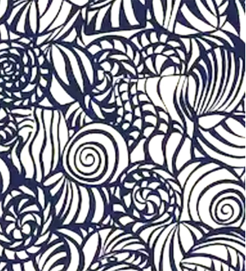 SEASHELLS NAVY <br> Outdoor Pillow Cover