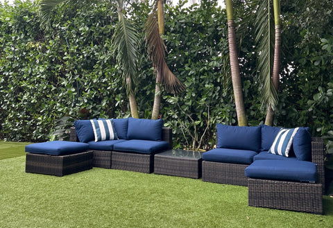 CABANA NAVY BLUE <br>Outdoor Pillow Cover