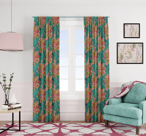 Curtains 2 Panels Each 50" wide / Any Length / Custom Made Rod Pocket Window Treatments Venus Caribbean
