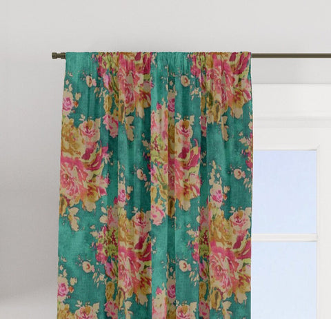 Curtains 2 Panels Each 50" wide / Any Length / Custom Made Rod Pocket Window Treatments Venus Caribbean